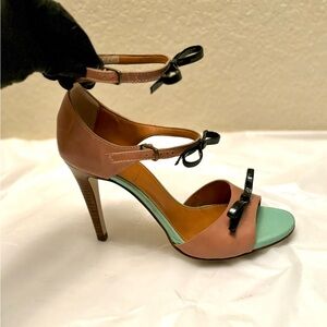 ✨New✨J. Crew Unique 3 Bow Straps Heels✨Made in Italy✨